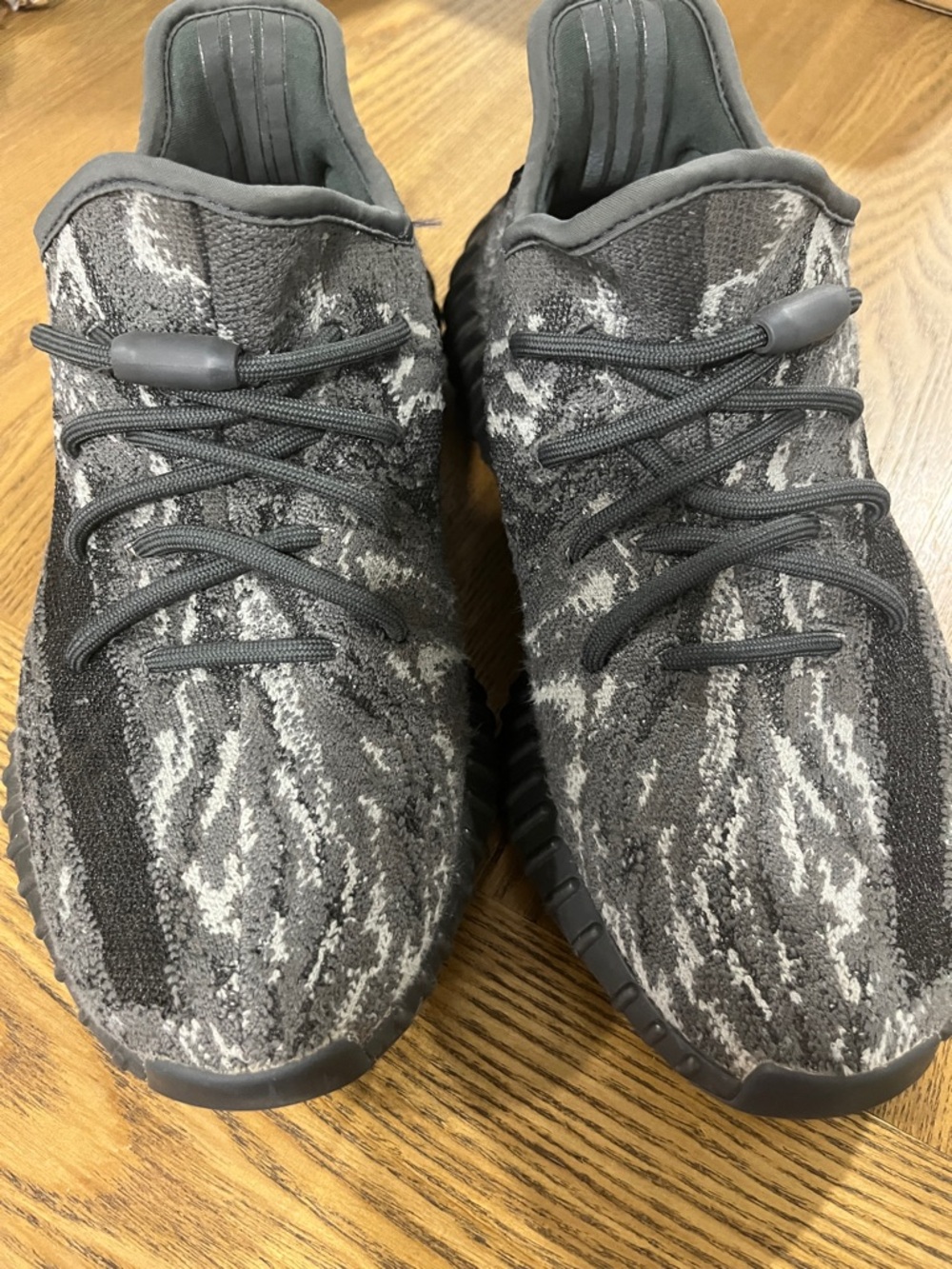 Yeezy Boost Style Knit Sneakers - Gray and White